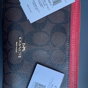 Coach Women's Brown and Red Wallet